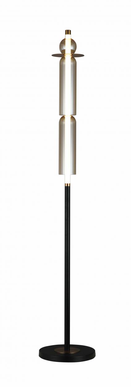 Торшер MLM-8419/2 Amb BK черный/тонированный плафон 7W LED 3000K h1490, HAO24